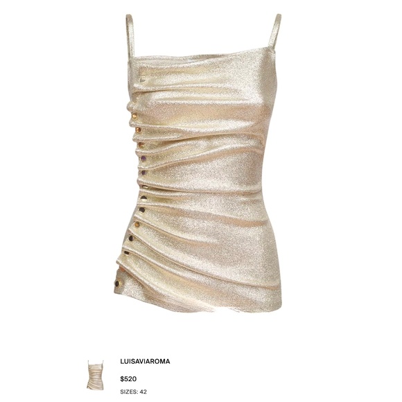 Paco Rabanne Ruched Metallic Gold Stretch Lurex Jersey Top NEW - Picture 4 of 6